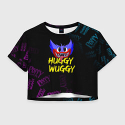 Футболка 3D укороченная женская HUGGY WUGGY PATTERN, цвет: 3D-принт