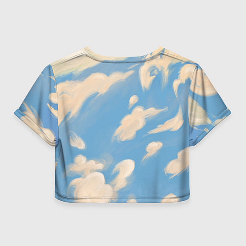 Женский топ Рисунок голубого неба с облаками маслом / 3D-принт – фото 2