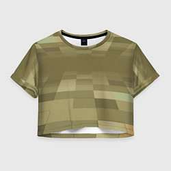 Футболка 3D укороченная женская Пиксельный военный фон, цвет: 3D-принт