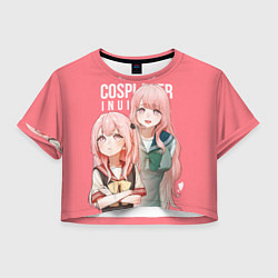 Футболка 3D укороченная женская Sajuna and Shinju Inui, цвет: 3D-принт