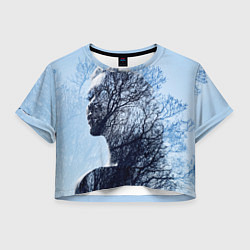 Футболка 3D укороченная женская Нежность весны, цвет: 3D-принт