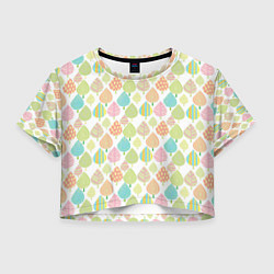 Футболка 3D укороченная женская Яркие деревья, цвет: 3D-принт