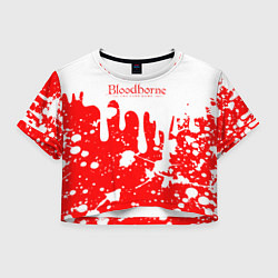 Футболка 3D укороченная женская BLOODBORNE брызги, цвет: 3D-принт