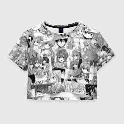 Футболка 3D укороченная женская Toradora pattern, цвет: 3D-принт
