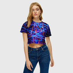 Футболка 3D укороченная женская Neon pattern Fashion 2055, цвет: 3D-принт — фото 2