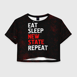 Женский топ Eat Sleep New State Repeat - Потертости