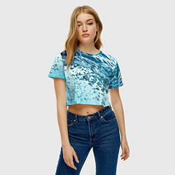 Футболка 3D укороченная женская Wave Pacific ocean, цвет: 3D-принт — фото 2