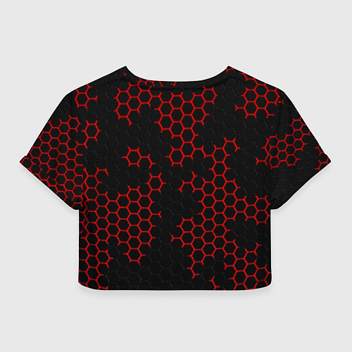 Женский топ НАНОКОСТЮМ Black and Red Hexagon Гексагоны / 3D-принт – фото 2