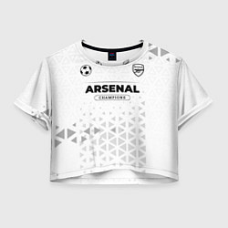 Футболка 3D укороченная женская Arsenal Champions Униформа, цвет: 3D-принт