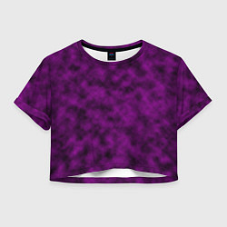 Футболка 3D укороченная женская Черно-пурпурная облачность, цвет: 3D-принт