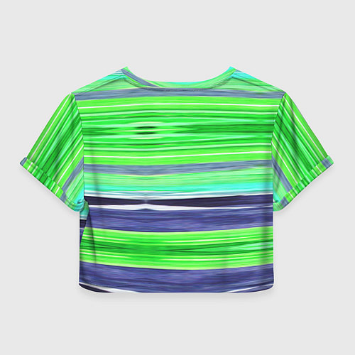 Женский топ Сине-зеленые абстрактные полосы / 3D-принт – фото 2