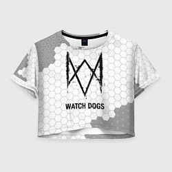 Футболка 3D укороченная женская Watch Dogs Glitch на темном фоне FS, цвет: 3D-принт