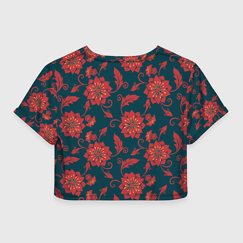 Женский топ Red flowers texture / 3D-принт – фото 2