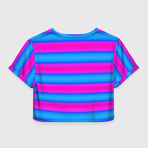 Женский топ Striped pattern яркий неоновый полосатый узор / 3D-принт – фото 2