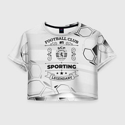 Футболка 3D укороченная женская Sporting Football Club Number 1 Legendary, цвет: 3D-принт
