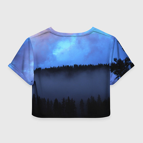 Женский топ Неоновое небо над лесом / 3D-принт – фото 2