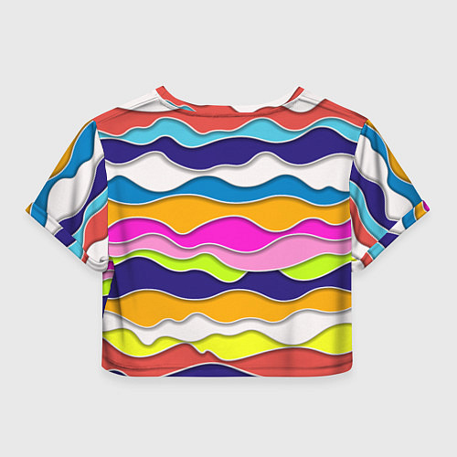 Женский топ Разноцветные волны Летний паттерн / 3D-принт – фото 2