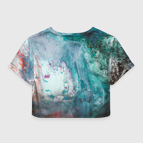 Женский топ Абстрактные краски на холсте - Голубой / 3D-принт – фото 2