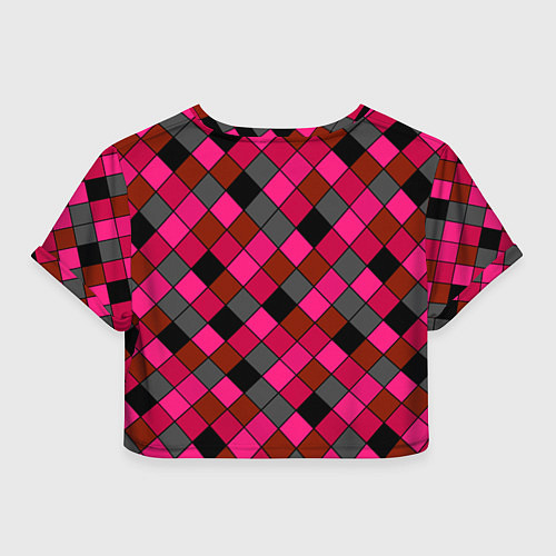 Женский топ Розово-красный геометрический узор / 3D-принт – фото 2