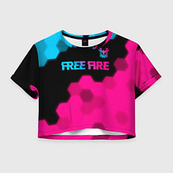 Женский топ Free Fire - neon gradient: символ сверху