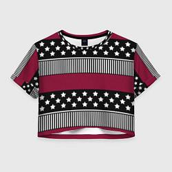 Женский топ Burgundy black striped pattern