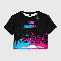 Женский топ Iron Maiden - neon gradient: символ сверху