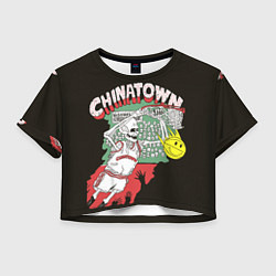 Футболка 3D укороченная женская Chinatown Market - dunk, цвет: 3D-принт