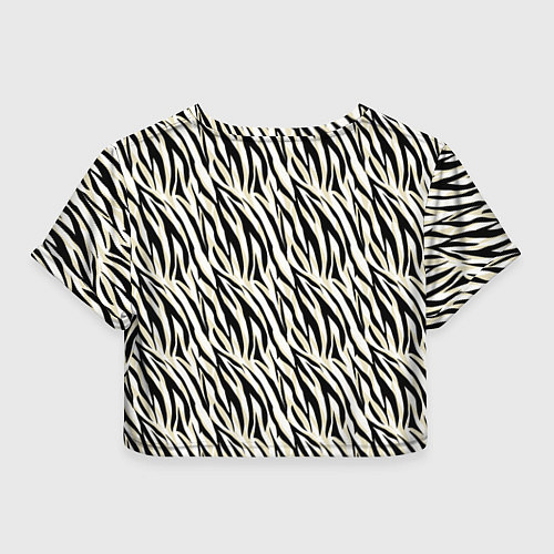 Женский топ Тигровый полосатый узор-черные, бежевые полосы на / 3D-принт – фото 2