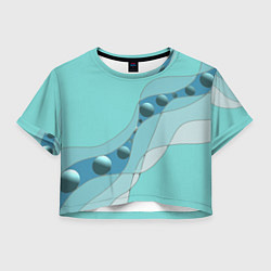 Женский топ Голубая геометрическая абстракция Круги и сферы Го