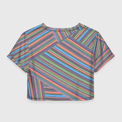 Женский топ Яркие, хаотично расположенные полосы / 3D-принт – фото 2