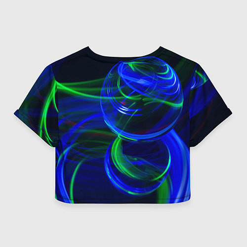 Женский топ Неоновые лучи и шар во тьме / 3D-принт – фото 2