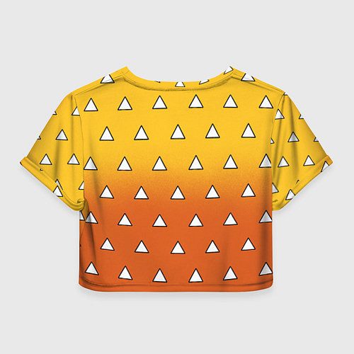 Женский топ Оранжевое кимоно с треугольниками - Зеницу клинок / 3D-принт – фото 2