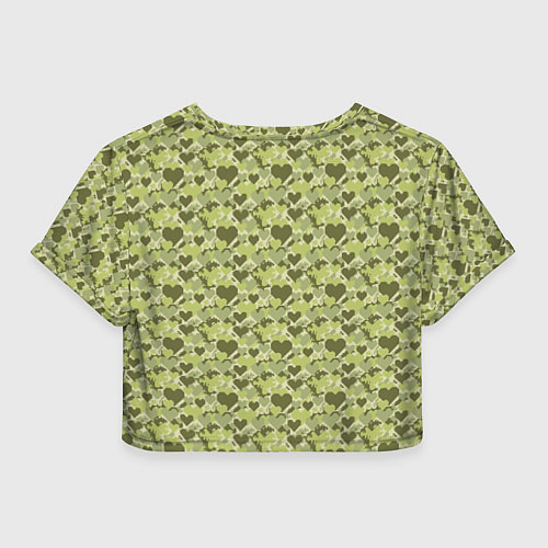 Женский топ Милитари сердце пиксель / 3D-принт – фото 2