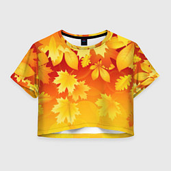 Футболка 3D укороченная женская Символ осени, цвет: 3D-принт