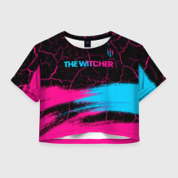 Женский топ The Witcher - neon gradient: символ сверху