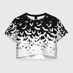 Женский топ Black and white bat pattern