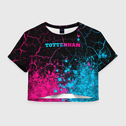 Футболка 3D укороченная женская Tottenham - neon gradient: символ сверху, цвет: 3D-принт