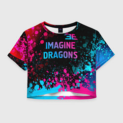 Женский топ Imagine Dragons - neon gradient: символ сверху