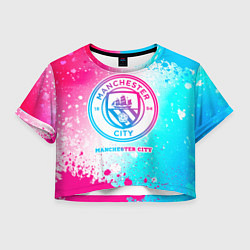 Женский топ Manchester City neon gradient style