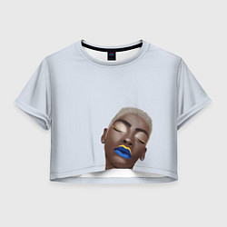 Футболка 3D укороченная женская Портрет афро девушки, цвет: 3D-принт