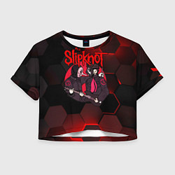 Футболка 3D укороченная женская Slipknot art black, цвет: 3D-принт