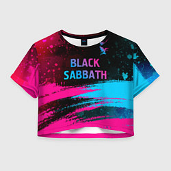 Женский топ Black Sabbath - neon gradient: символ сверху