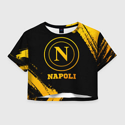 Футболка 3D укороченная женская Napoli - gold gradient, цвет: 3D-принт