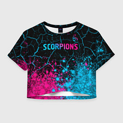 Женский топ Scorpions - neon gradient: символ сверху