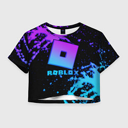 Женский топ Roblox logo neon gradient