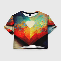 Футболка 3D укороченная женская Your heart, цвет: 3D-принт