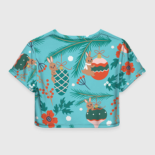 Женский топ Кролики на ёлочке / 3D-принт – фото 2