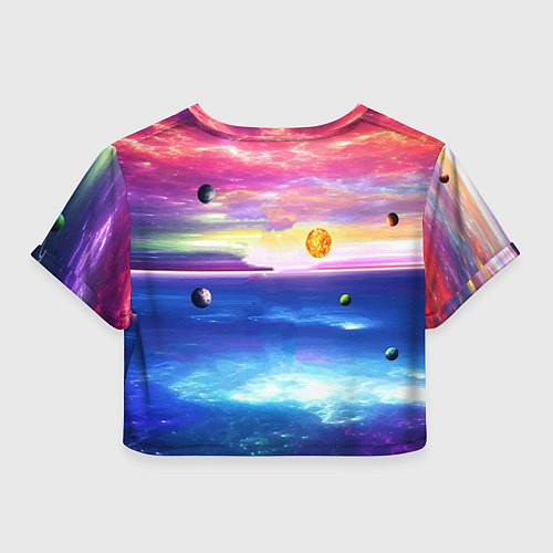 Женский топ Барт Симпсон с пончиками в космическом пространств / 3D-принт – фото 2