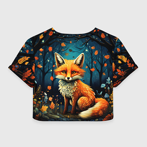 Женский топ Лиса в Folk Art стиле / 3D-принт – фото 2