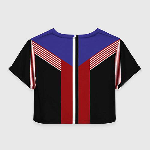 Женский топ Белые полосы на красном / 3D-принт – фото 2